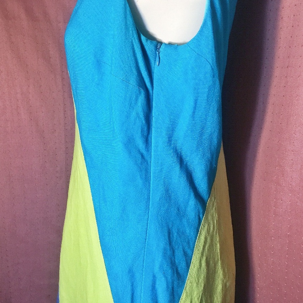 Kasper Color Block Shift Sheath Dress Vintage - image 3